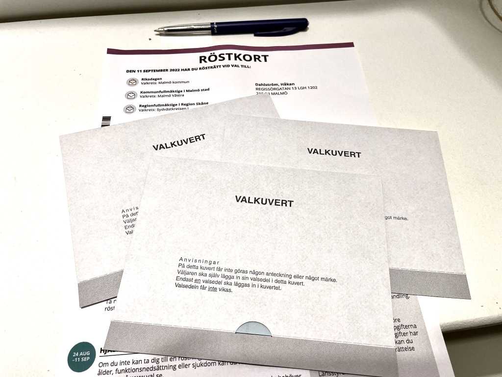 Val 2022, Röstkort och valkuvert.