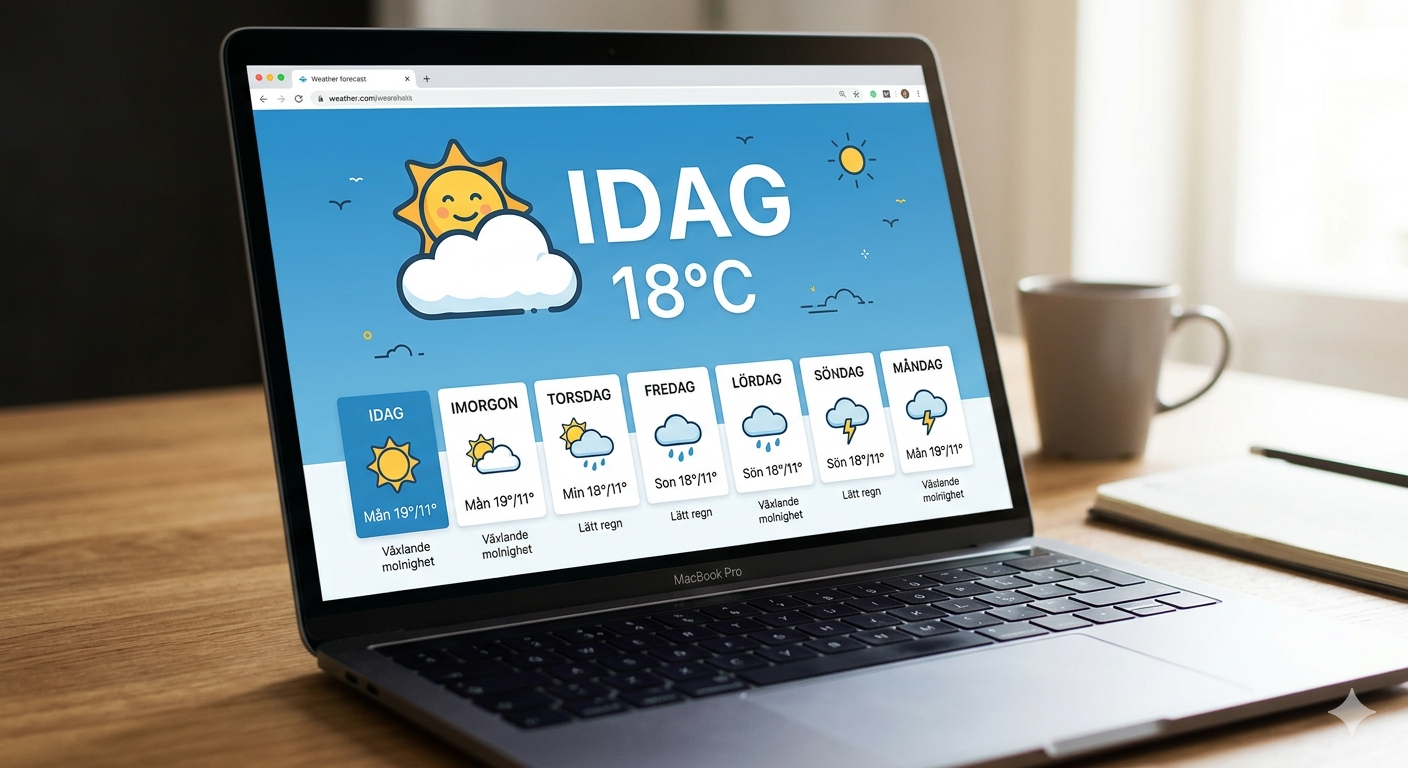 Jämförelse av AI-webbdesign: Väder i Malmö